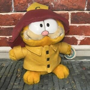 Dakin Garfield the Cat Brigade Fireman Plush 1991 Vtg Retro Nostalgia Cartoon